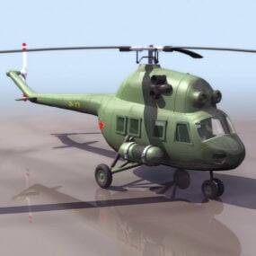 Mil Mi-2 gepantserde helikopter 3D-model