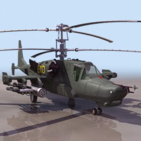 Helikopter Serangan Hiu Hitam Ka-50 model 3d