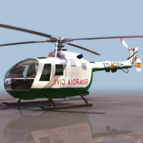 Mbb Bo 105 Light Utility Helikopteri 3D-malli
