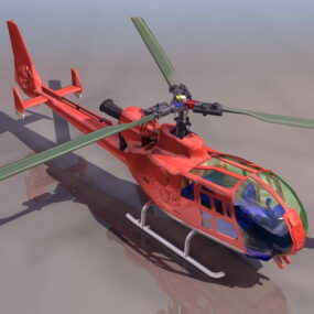 Aérospatiale Gazelle Armed Helicopter 3d-modell