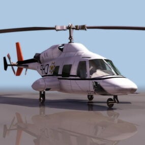 Bell 222 Executive Helicopter 3d model
