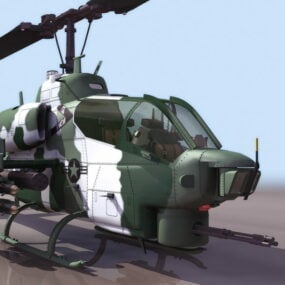 طائرة هليكوبتر هجومية من مشاة البحرية الأمريكية Ah-1w Supercobras نموذج ثلاثي الأبعاد
