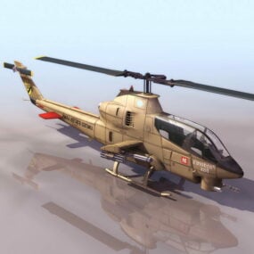 Bell Ah-1 Seacobra Attack Helicopter 3d-modell