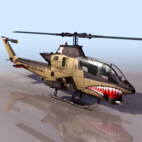 Bell Ah-1 Hueycobra Attack Helicopter 3d-modell