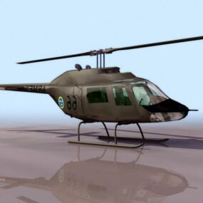 Bell Ab-206 Jetranger Helicopter 3d-modell