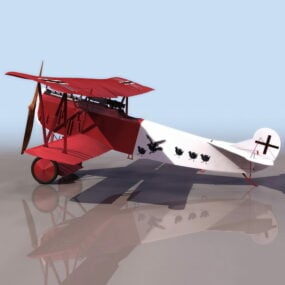 Fokker D.vii gevechtsvliegtuigen 3D-model