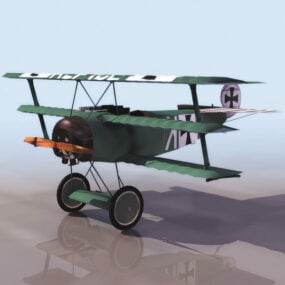 דגם תלת מימד של Fokker Dr.i Fighter Aircraft