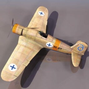 Avion de chasse Fiat G.50 Freccia modèle 3D