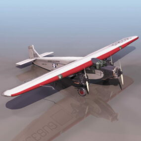Model 3D samolotu transportowego Ford Trimotor