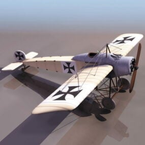 Mô hình 3d máy bay chiến đấu Fokker Eindecker của Đức