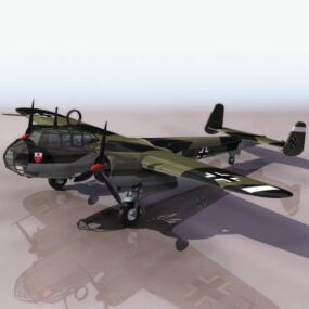 Tysk Dornier Do17 jagerfly 3d-modell