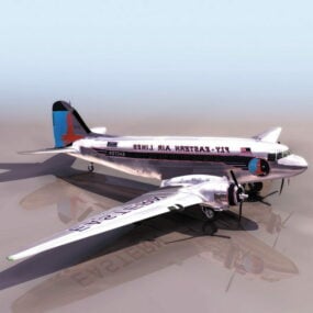 Douglas Dc-3 Airliner 3D-malli