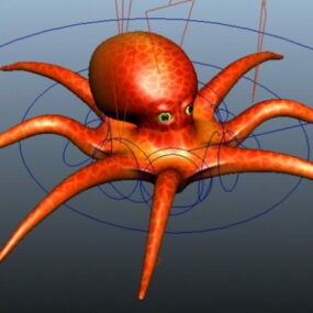 Red Octopus Rig 3d-modell