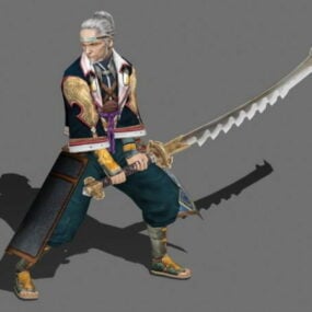 3d модель старого воїна-самурая