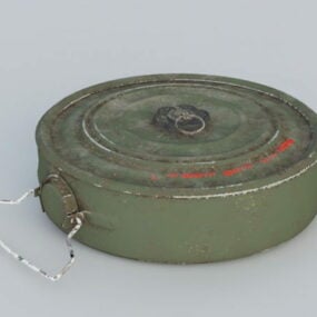 Model 3D wojskowej miny przeciwpancernej