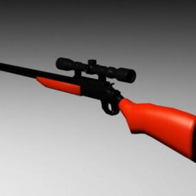 Old Rifle With Scope 3d model