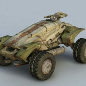 Modelo 3D de veículo militar de ficção científica