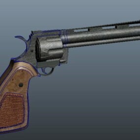 Modelo 3d de arma de revólver antigo