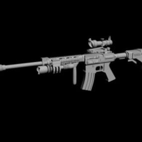 Assault Rifle With Silencer 3d model