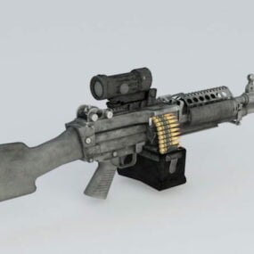 M249 Machine Gun 3d model