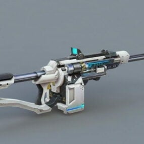 3д модель футуристического пистолета-пулемета