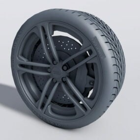 โมเดล 3 มิติของ Audi Car Wheel