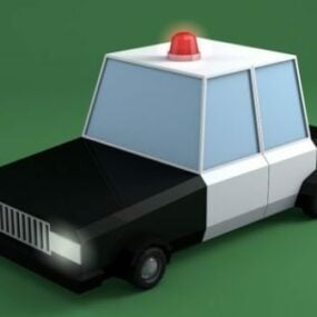 Modelo 3d de carro de polícia dos desenhos animados