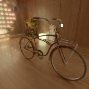 Modelo 3d de bicicleta retro vintage