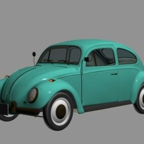 Vintage Vw Volkswagen Beetle Car 3d-modell