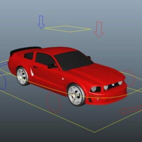3D-модель автомобіля Red Sedan Car Rig