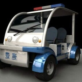 Modello 3d della futura auto della polizia elettrica