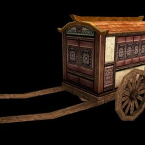 نموذج عربة النقل الصينية القديمة ثلاثي الأبعاد