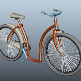 Old Retro Bicycle 3d model