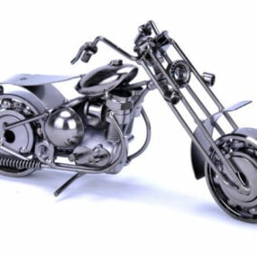 Model 3d Sepeda Motor Penjelajah Seni Logam