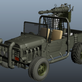 Gun Truck Fighting Combat Vehicle 3d model