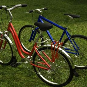 Old Hybrid Bicycle 3d model