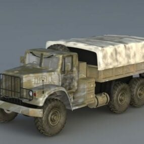 3d модель російської військової вантажівки Краз