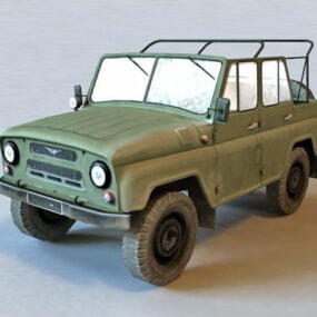 3d модель російської військової машини УАЗ