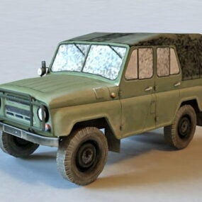 3d модель російського військового автомобіля Уаз