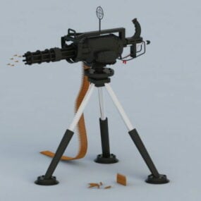 ปืนกลสมัยใหม่ Gatling Gun โมเดล 3 มิติ