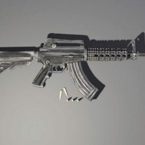 Arma M4 Carabina com balas modelo 3d