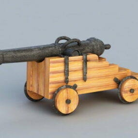 Vanha Signal Cannon Military Weapon 3D-malli