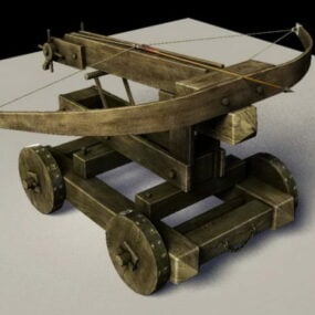Modelo 3D de arma medieval de besta balista
