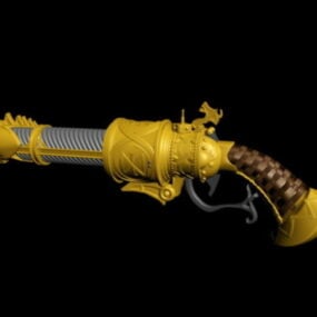アンティーク フリントロック ブランダーバス ピストル銃 3D モデル