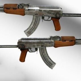 Akm Assault Rifle Weapon 3d-model