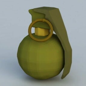 Modelo 3D de arma de granada de mão de beisebol