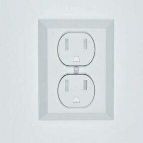 French Typical Power Socket 3d model