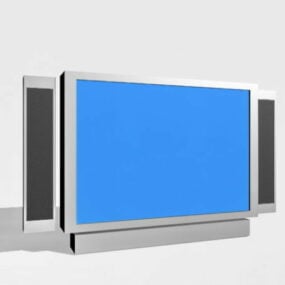 Platt TV med högtalare 3d-modell
