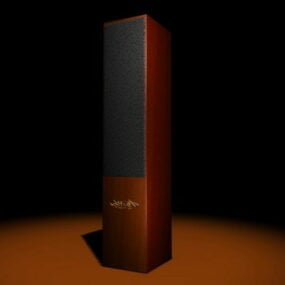 Model 3d Speaker Berdiri Lantai Kayu