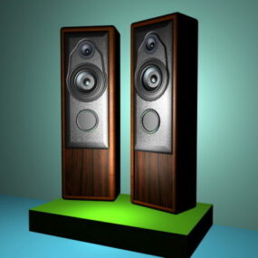 Wood Speaker Audio Boxes דגם תלת מימד